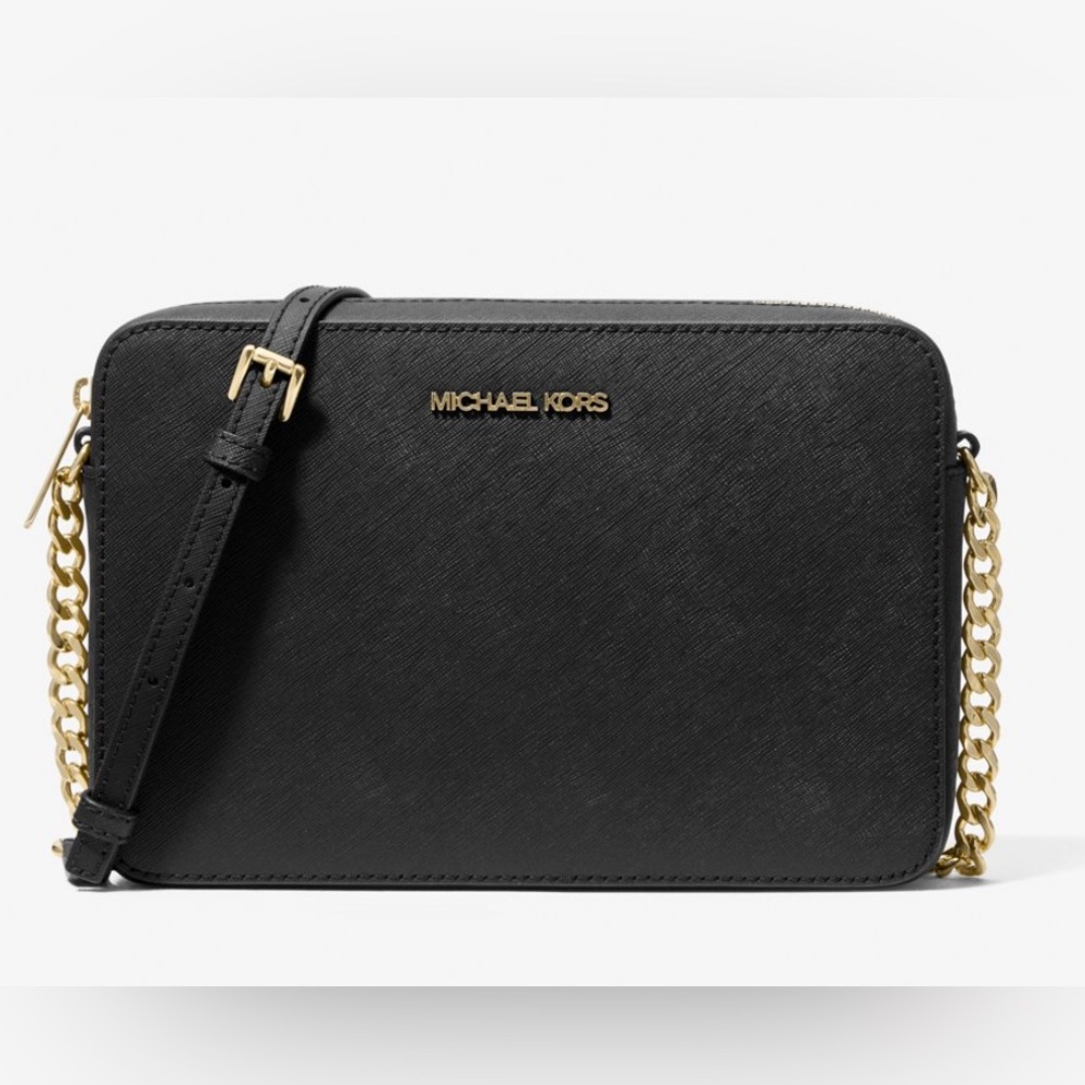 Michael Kors Jet Set Large Saffiano Leather Crossbody Bag Retail $398.00